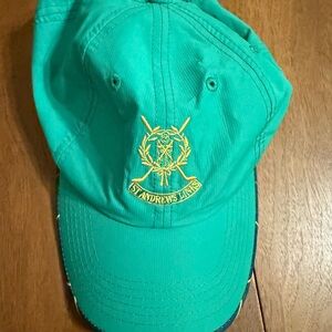 St. Andrews Links Green tartan plaid cap osfa